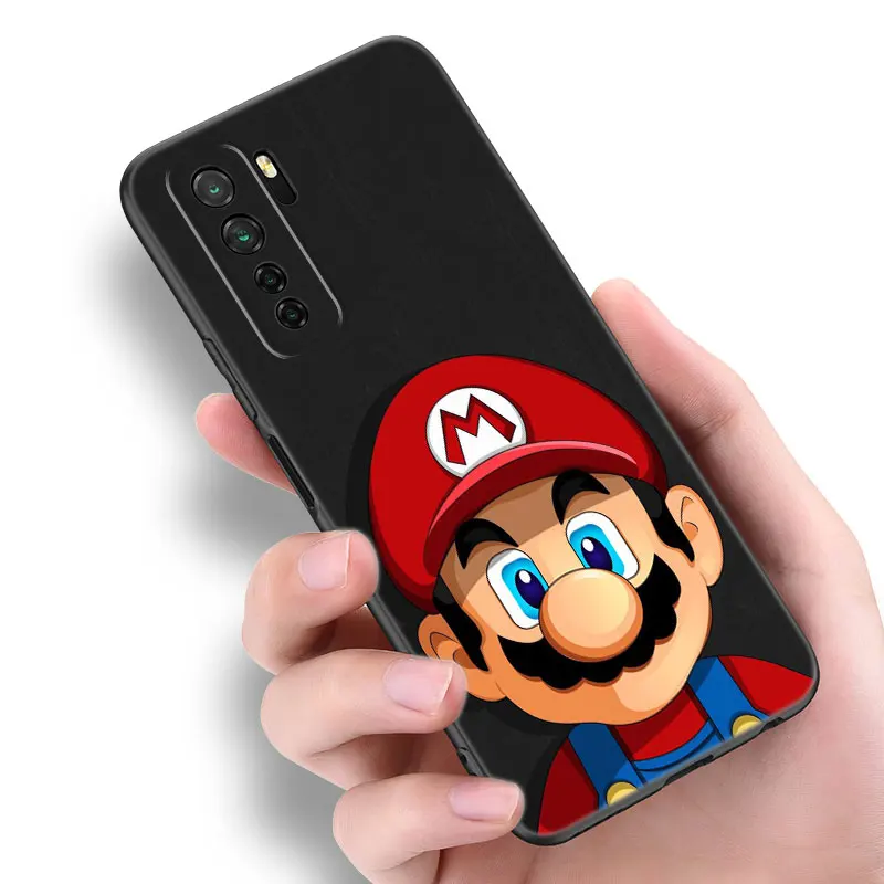 M-Mario Bros Game Black Silicone Phone Case For Huawei Nova 11 12 Ultra 9 10 SE Pro 11E 11i 12i Y70 Plus Y60 Y61 Y71 Y72 Y90 Y91