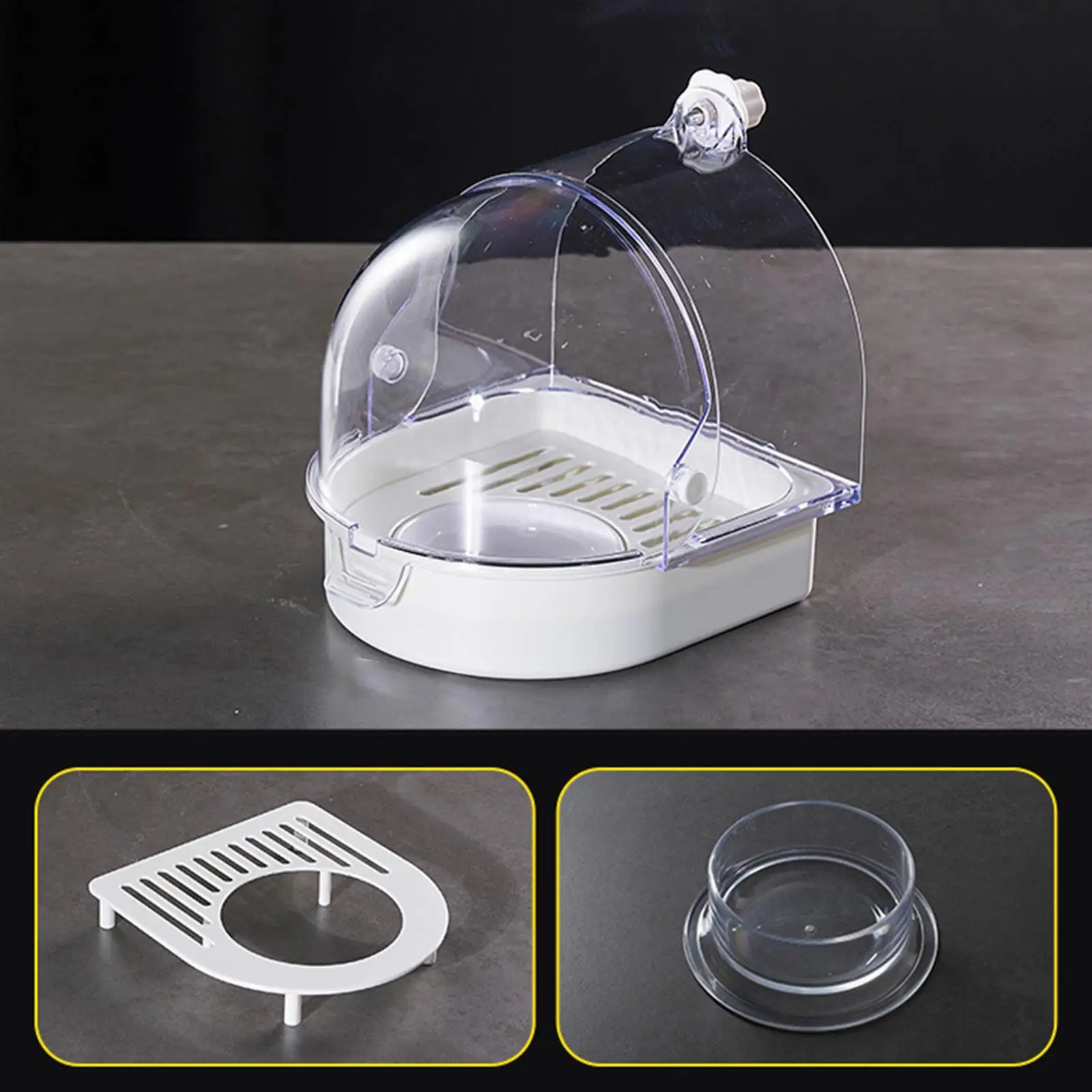 

Parakeet Bird Bath Clear Bathtub Shower Nest Bowl Splashproof Transparent Parrot Bath For Cage For Indoor Window Cockatiel