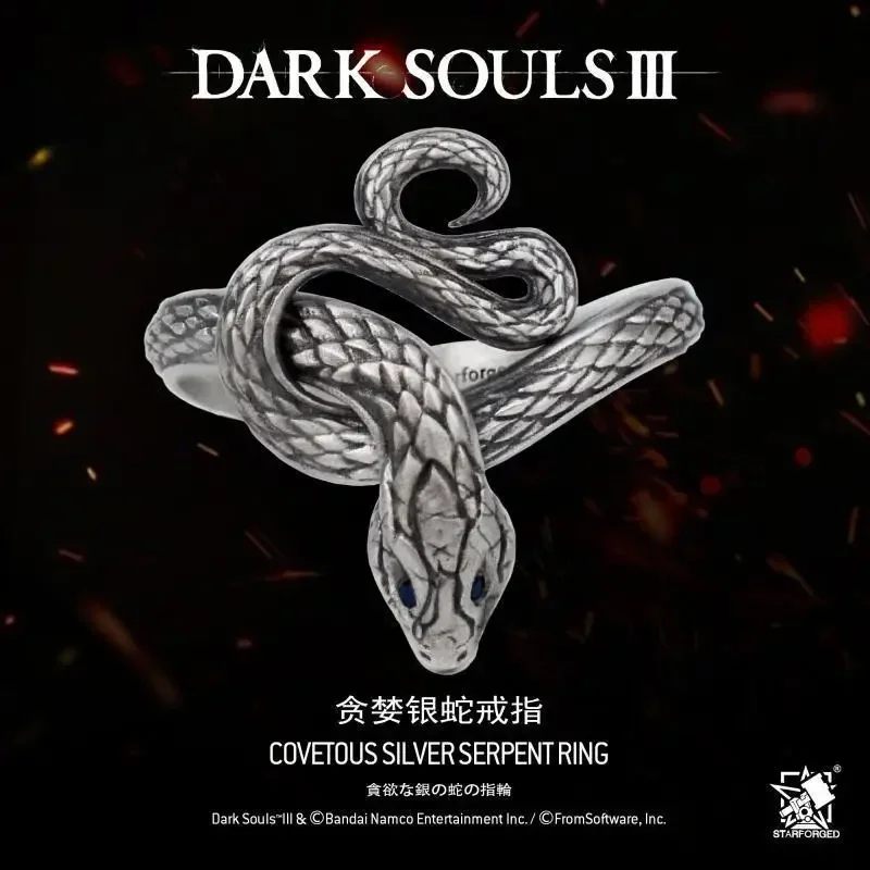 Greedy Silver Snake Ring - Classic Gothic Physical Game Peripheral Accessory