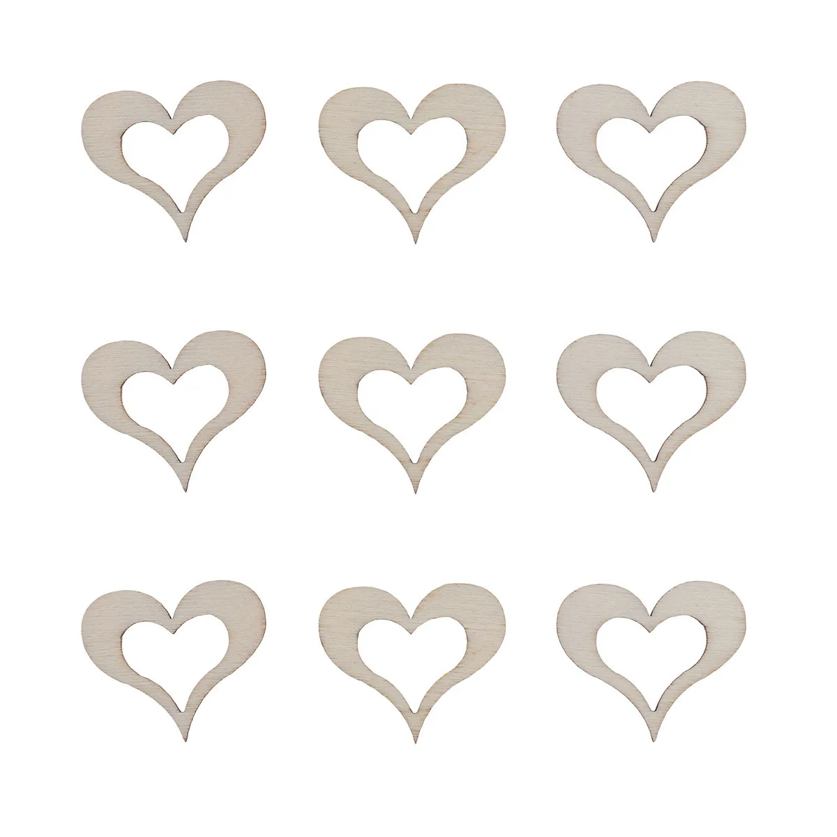 

100Pcs Wooden Hollow Hearts Embellishments Natural Wood DIY Wedding Anniversary Crafts Romantic Party Decorations