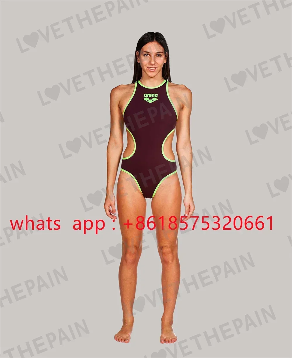 Women's One Swimsuit One-piece Swimsuits Breathable Swimwear for training fitness lady pro Race swimming Backless Swimsuit