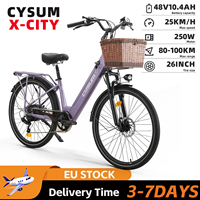 Cysum X-City E-Bike 250W Motor 48V10.4Ah Battery E Bike 26-Inch Tire City E-Bike For Adult Electric Bicycle