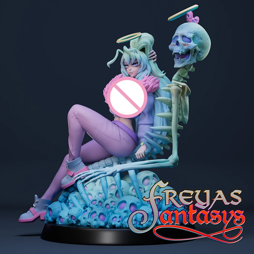 1/24 escala honeko vtuber freyas fantys nsfw resina figura modelo kit desmontado sem pintura diy colecionável brinquedos de hobby em miniatura
