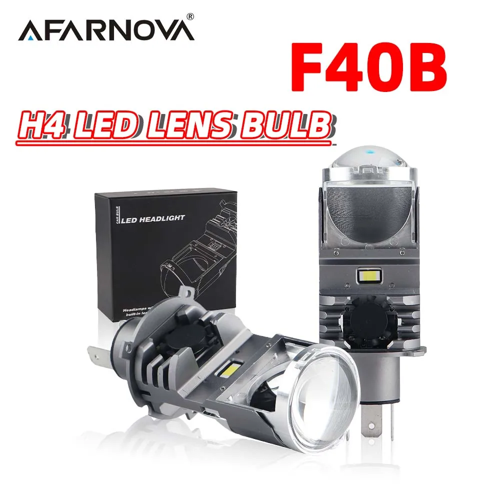 F40B LED H4 Lens Mini Projector Headlight Bulbs Lenses High Low Beam Car Headlamp 6000K White 50000LM Motorcycle Auto Fog Light