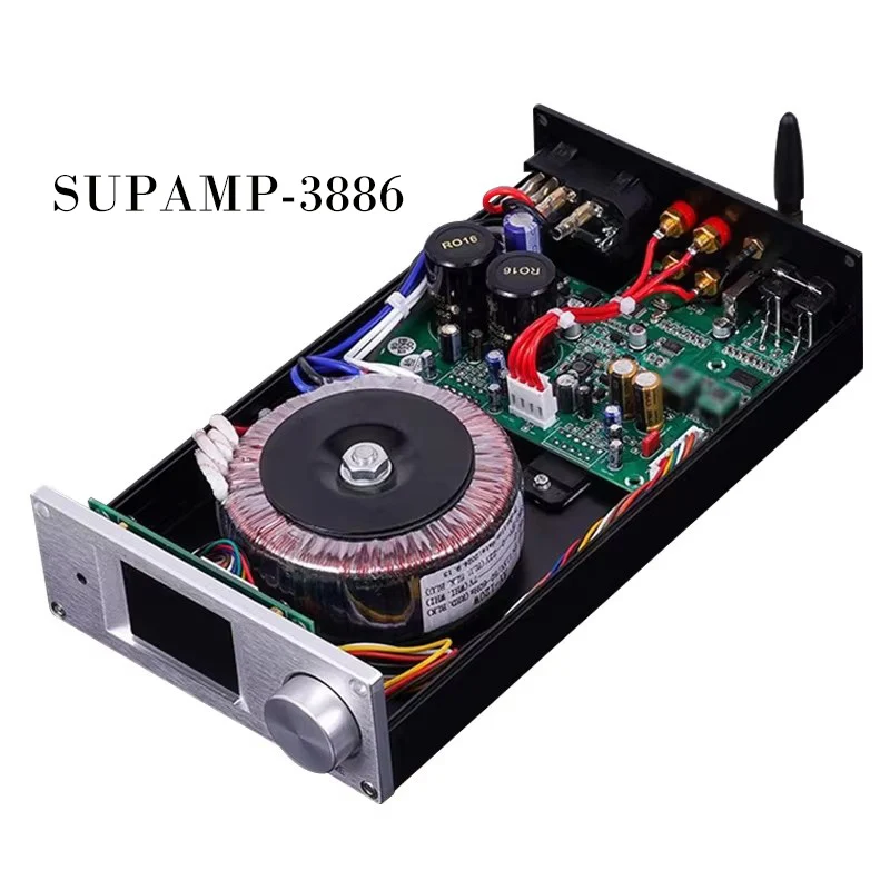 SUPAMP-3886 Classic American Half LM3886 Core HiFi Power Amplifier 68W*2 Remote control Bluetooth 5.3 Amplifier Audio