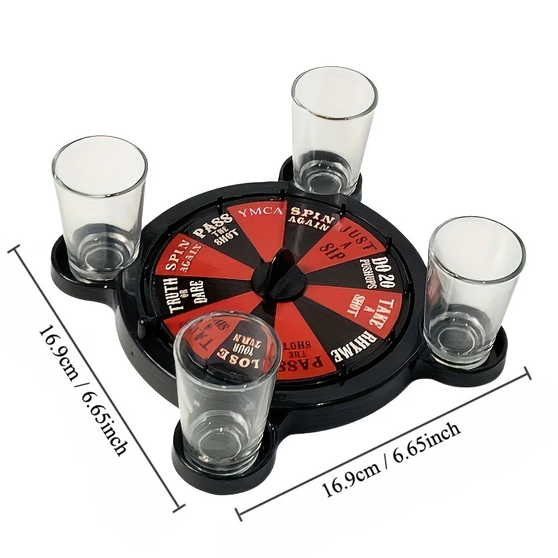 Roulette Shots Drinking Games Set For Adults Party With Glass,TabletopToy Set or Ktv, Bar, Nightclub, Halloween Party Supplies