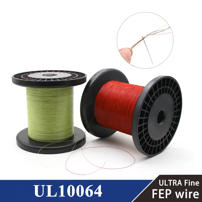 10~100m Ultra Fine UL10064 FEP Wire (No scroll) 40/36/34/32/30/28/26 AWG PTFE Plastic Solder High Conductivity Copper Line