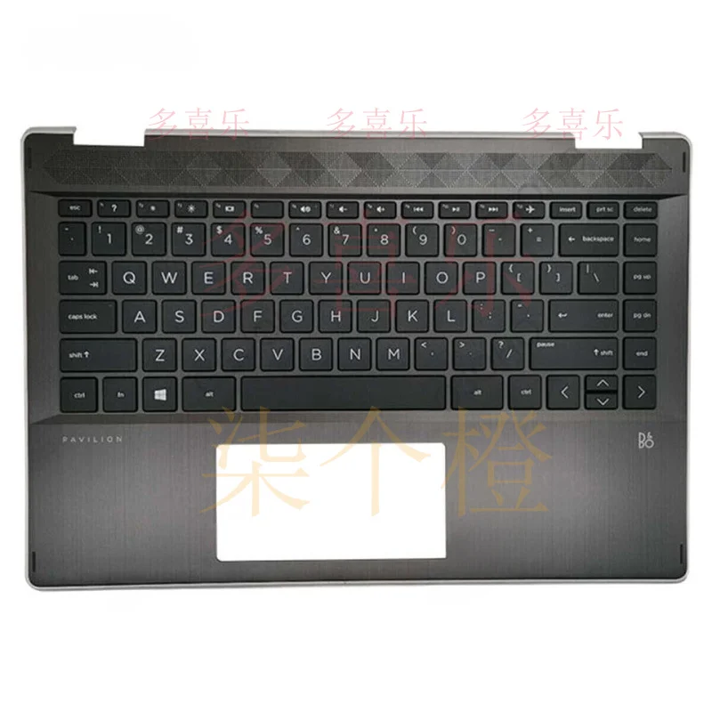 ZMZM L53795-001 Per HP Pavilion X360 14-DH Poggiapolsi con tastiera retroilluminata Silver Edge-