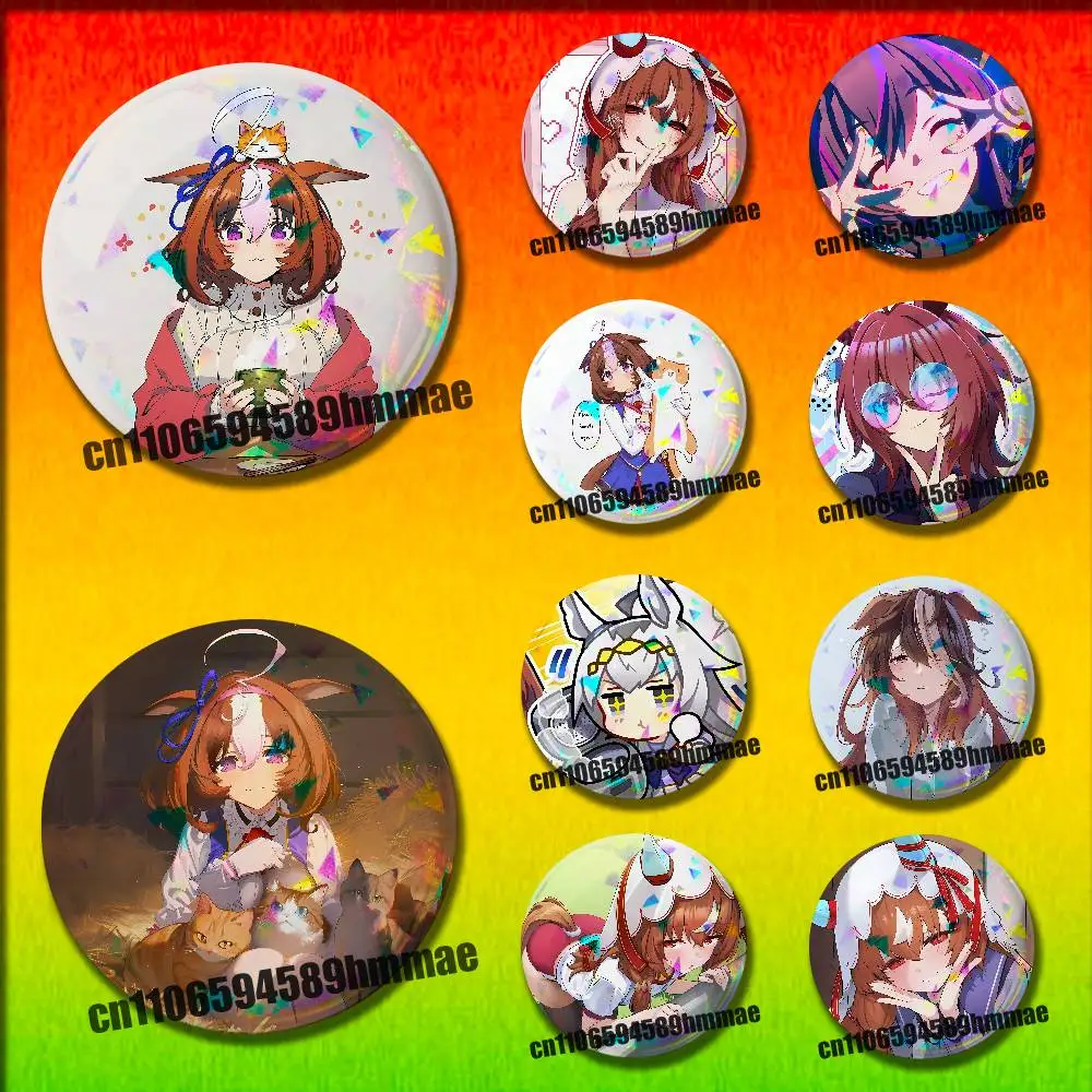 

U-Umamusume Pretty Derby Oguri Cap Cat Round Pins Insignia Badge Case For Clothes Hats 32mm Ornament Brooch Button