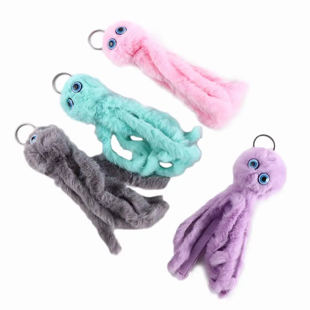 Accesorios interiores colgante bolsa de apoyo colgante de felpa llavero relleno llavero de pulpo de peluche llaveros de pulpo de peluche