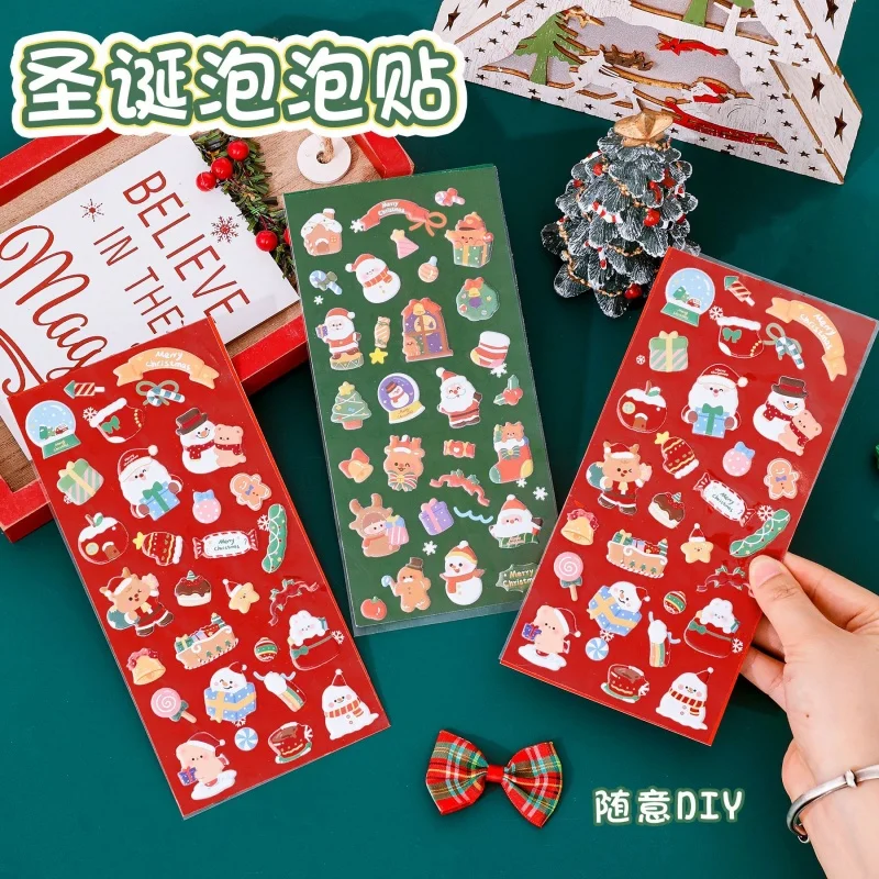 عبوة واحدة من ملصقات عيد الميلاد اللطيفة مع تصميم Kawaii Super Eye Catching Diary لتزيين سجل القصاصات يمكن أيضًا لتزيين الهدايا #2