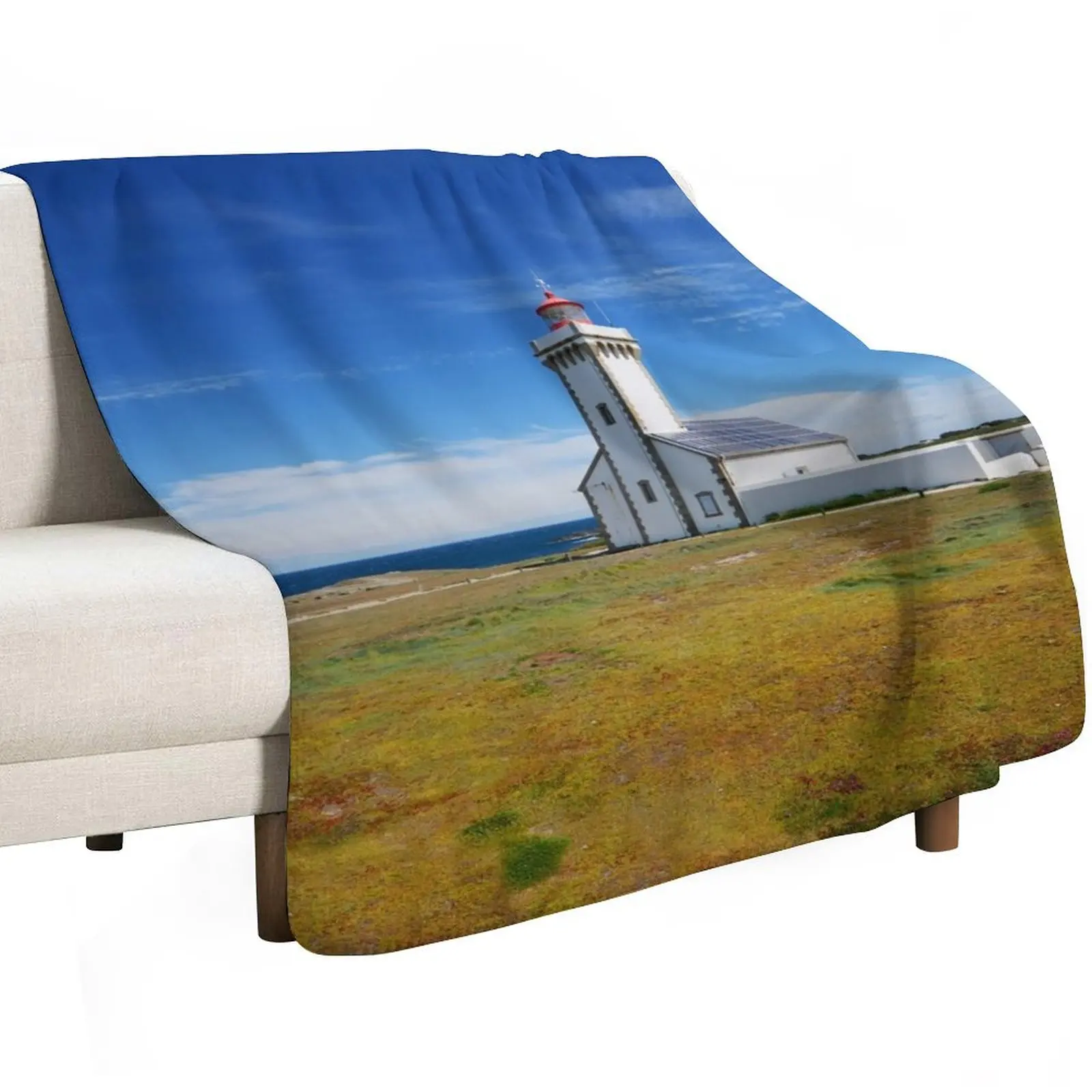 lighthouse Belle ile en Mer Throw Blanket Thermal Nap Decorative Throw Blanket