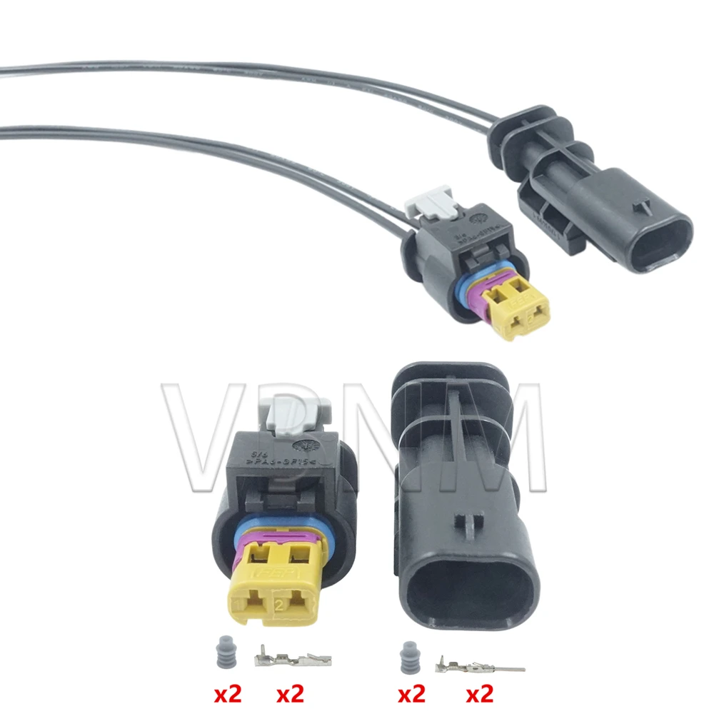 Conector de inyector de combustible de 2 pines 4F0973702A 4F0 973 702 A, Cable de arnés de conexión, coleta para Golf Jetta Passat Polo A4 A6 A7
