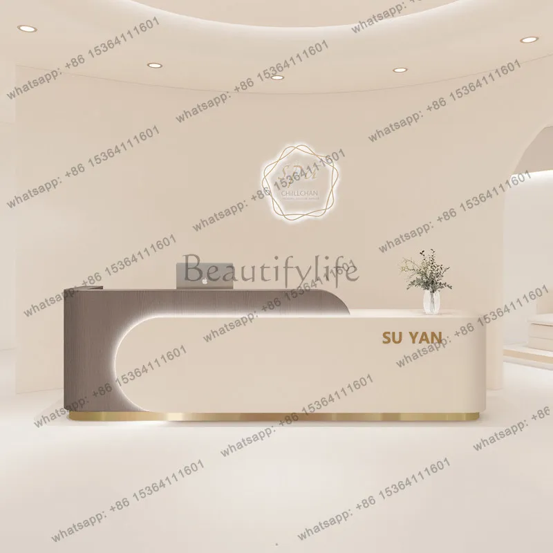 LJY Modern Service Reception Desks Receptionist Commericial Luxury Business Reception Desks Elegant Display Bureau Office Furnit