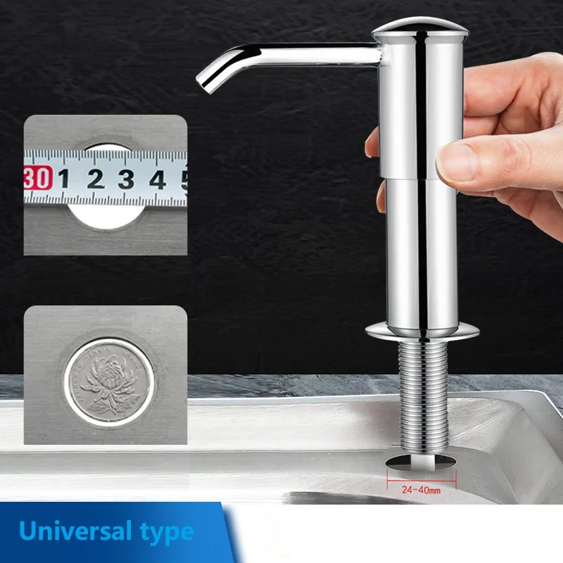 

Kitchen Counrtertop Dishes Dispenser with Extention Tube Hand Press Soap Liquid Pump Plastic Soap Dispenser for Sink Accessories