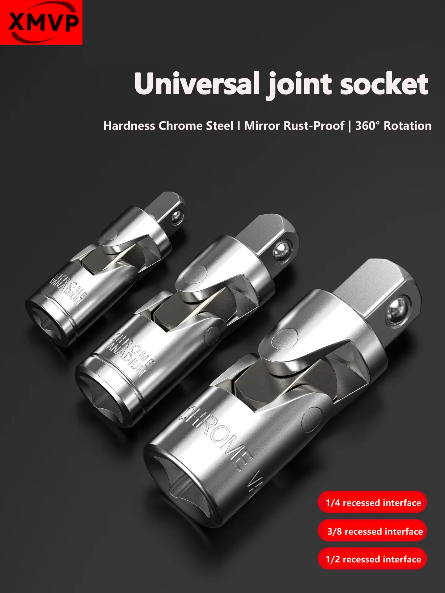 Electric wrench universal socket adapter air gun conversion head 360-degree rotating connection rod small-medium-large size