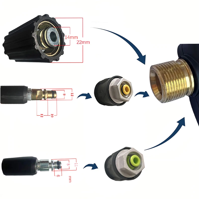 High Pressure Washer Gun Cleaning  Hose Connector For Karcher k2K5k7/Nilfisk/Parkside/Bosch Quick connector high pressure water