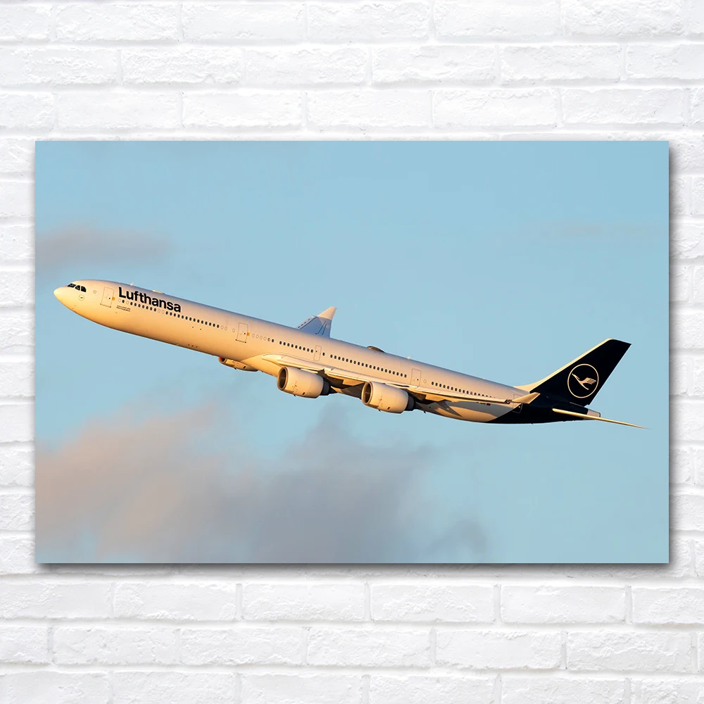 Airliner Airbus A340-600 Canvas Painting Wall Art Aeroplane Pictures Print For Living Room Home Decor Decoration for Bedroom