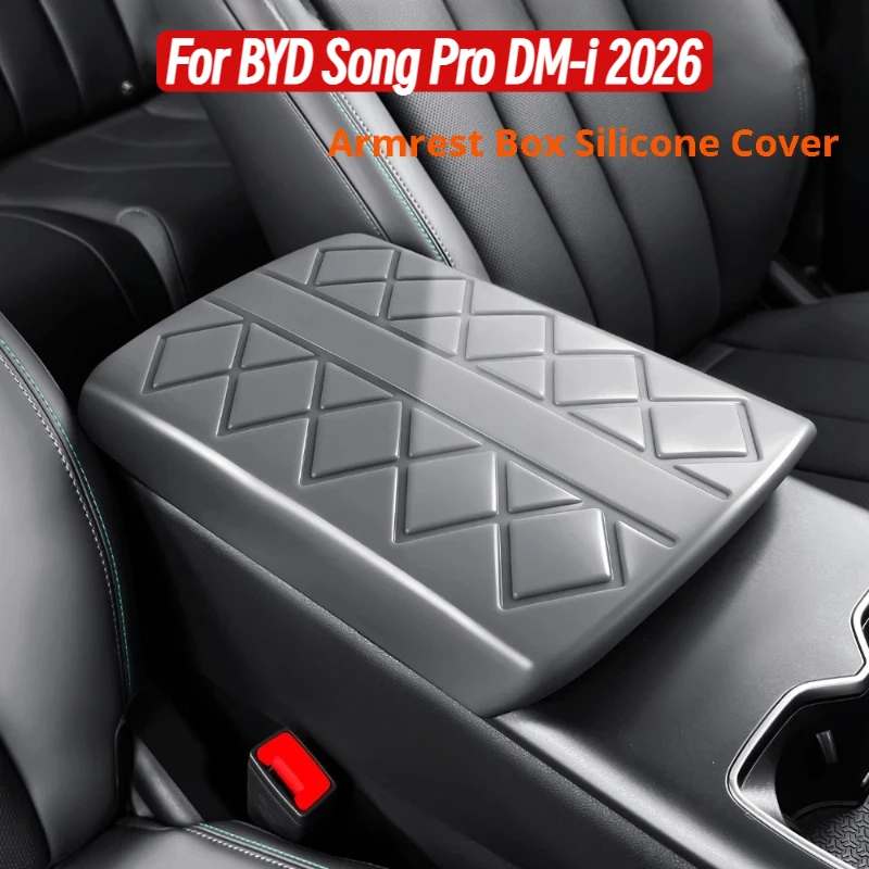 

For BYD Song Pro DM-i 2026 Central Console Armrest Box Cover Silicone Scratch-resistant Protector Mat Car Accessories