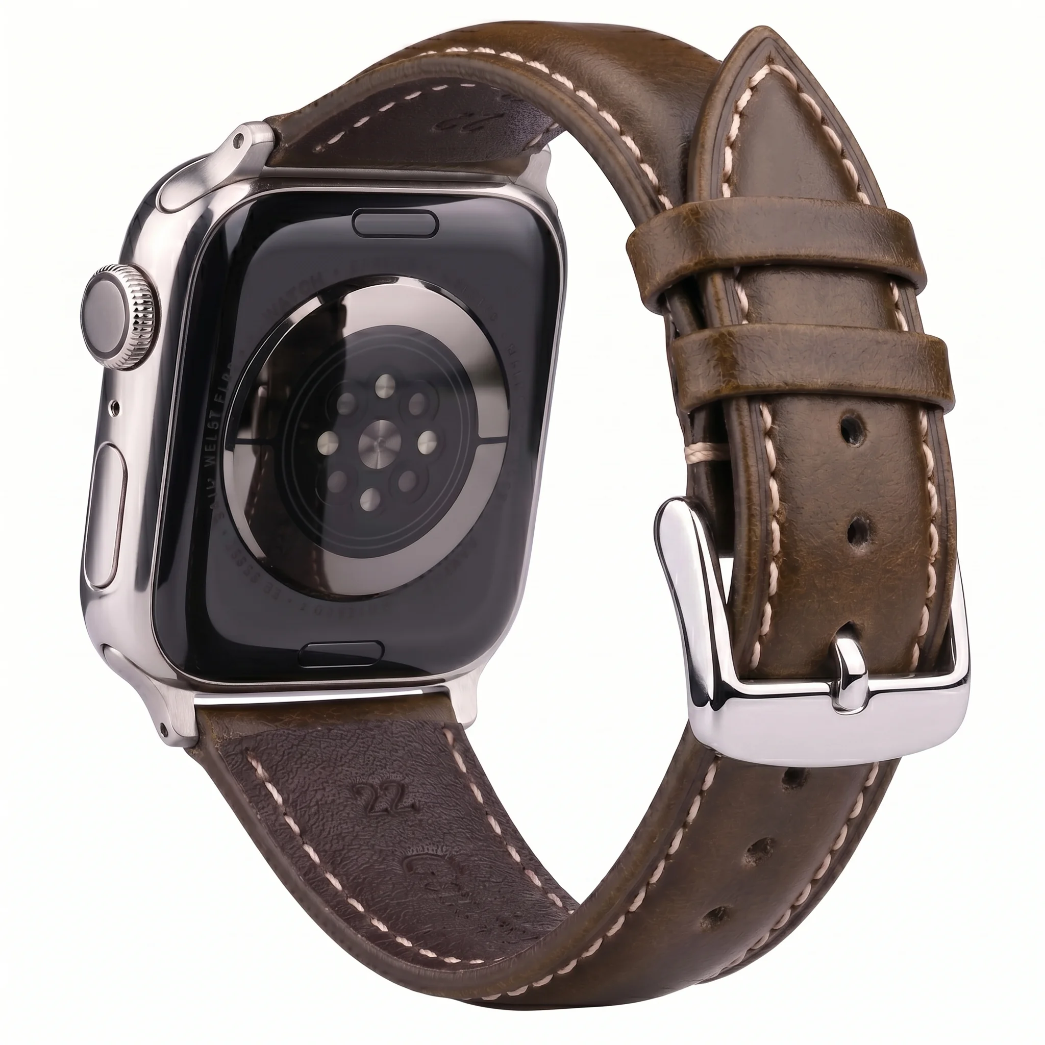Vintage Oil Wax Leather Correa Compatible with Apple Watch Series 11 10 9 8 7 6 SE Ultra 3 2 Cowhide Watchband Strap