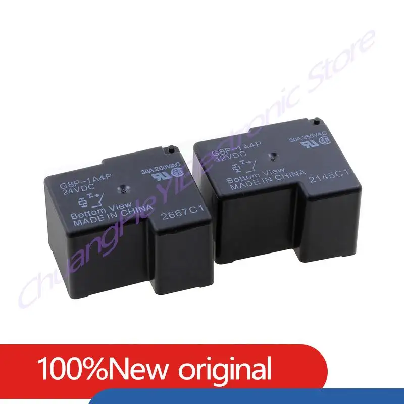 

2Pcs/Lot G8P-1A4P-12VDC G8P-1A4P-24VDC 30A 250VAC 4Pin Relay