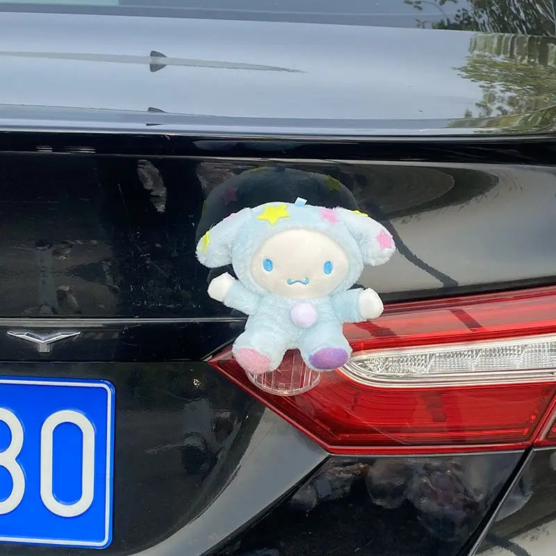 Kawaii Kuromi Car Rear Hangings Decorate Anime Cartoon Car Exterior Accessories Cute Children's Plushie Doll Gift Removable