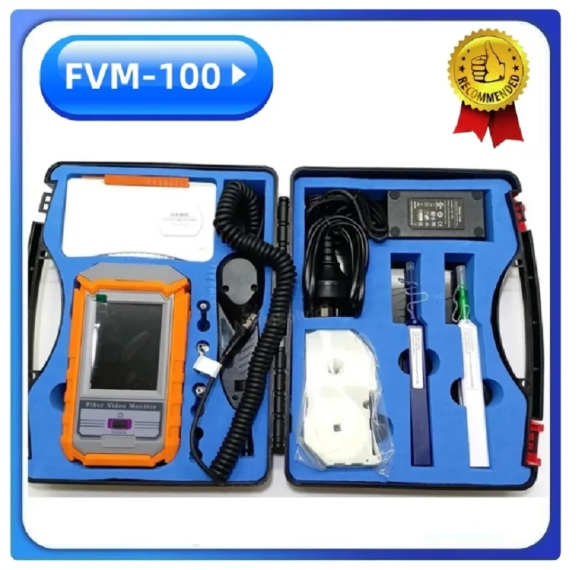 

New Fiber Optic End Face Inspection Detector FVM-100 Video Probe Microscope Display Optical Cleaning Tool Clean Pen