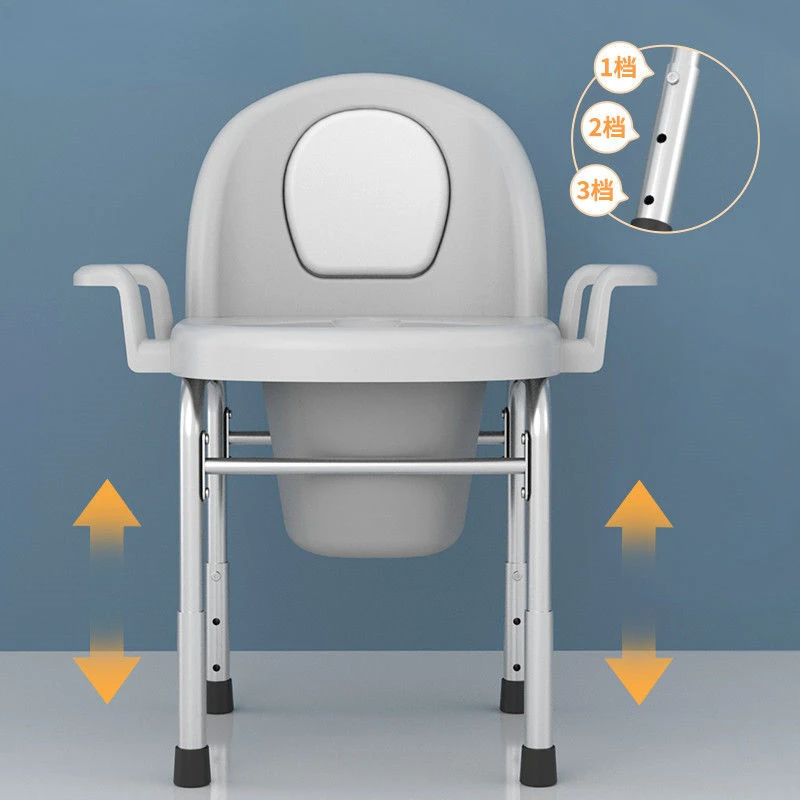 Safety Armrests Elderly Commode Chairs, Portable Toilet Chair for Disabled People Aids, Household Toilet Stool Squat Toilet Seat