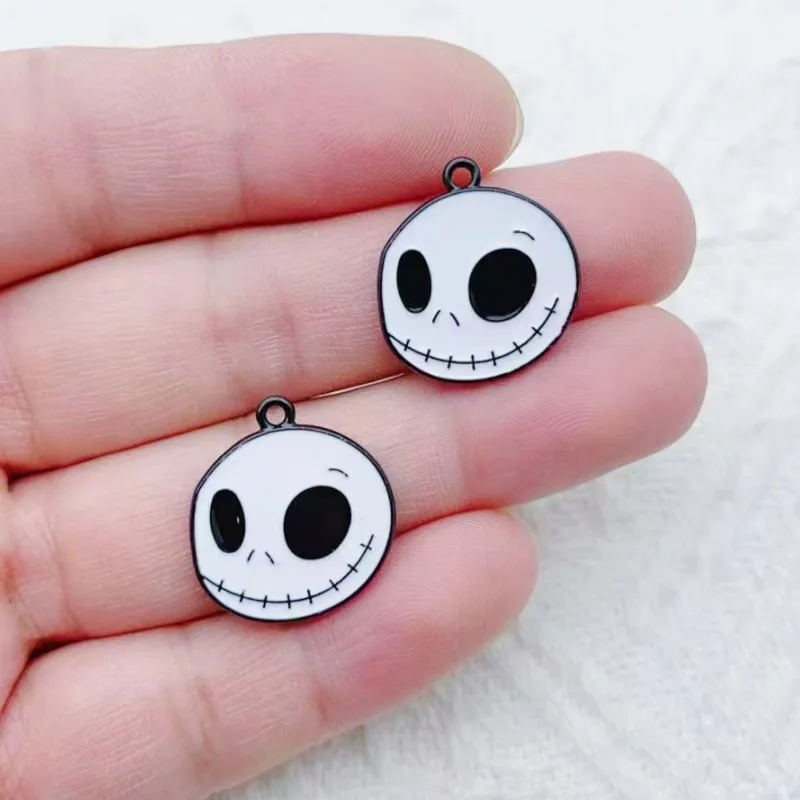 10pcs Halloween Ghost Festival DIY Alloy Drip Oil Pendant Ghost Couple Pendant Earrings Keychain Bracelet Accessories image 2