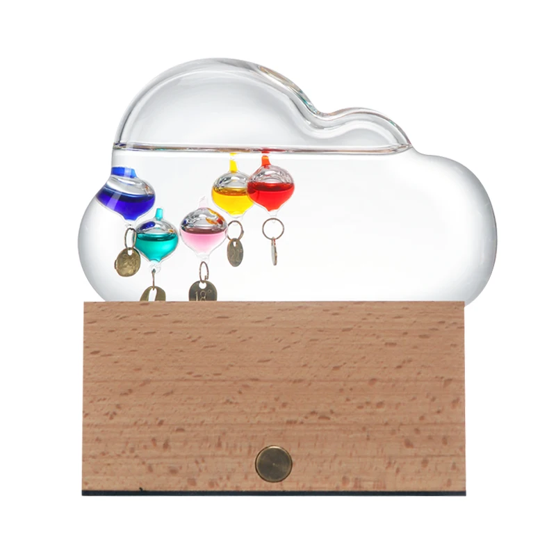 سحابة غاليليو الكرة ميزان الحرارة الإبداعية زخرفة توقعات الطقس زجاجة عيد ميلاد السنة الجديدة هدية الكريسماس