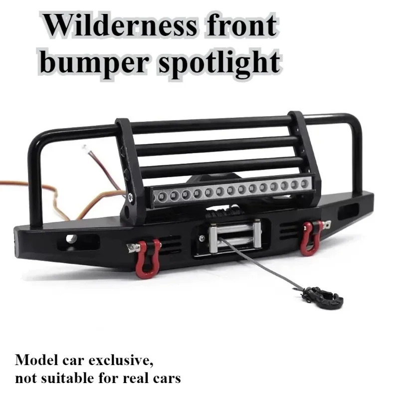 Heavy Duty Front Bull Bar Bumper With Lighting Module For YIKONG 4104 6101 TRX4 Solid Metal RC Vehicle Modification Accessory view 2