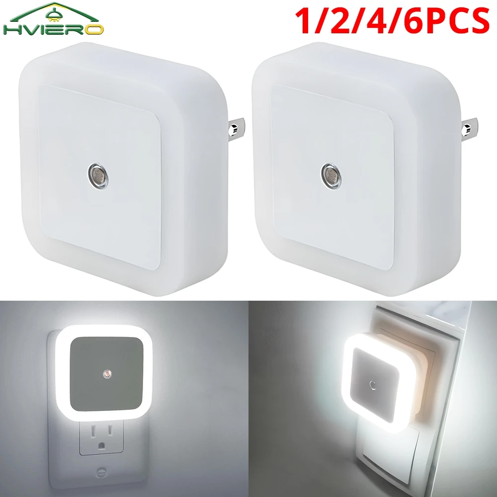 

Square Night Light LED Intelligent Control Induction Energy-saving Bedside Socket Lamps Room Hallway Toilet Wall Home Lighting