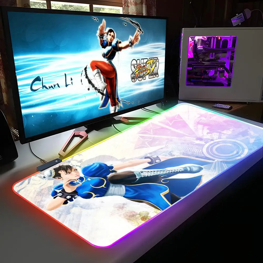 

Street Fighter Chunli Mouse Pad RGB Rubber Computer Laptop Official Game Colored esports Aesthetic Fashion Luxury Gift Mat