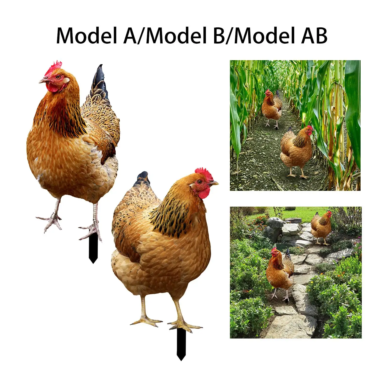 Chicken Decorative Garden Stake Realistic Creative Lifelike Funny Hen Yard Art