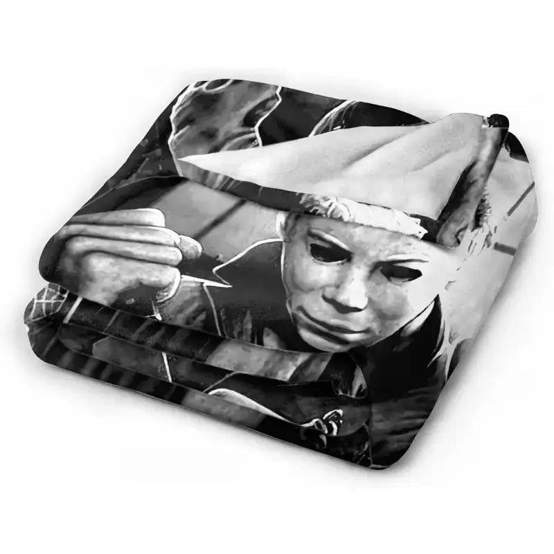 VIKAMA Ganzjahres-Halloween-Horrorfilm-Fleece-Plüschdecke, leicht, warm, für Sofa, Schlafzimmer, Bettwäsche, Geschenk für Teenager, Jungen, Mädchen, Erwachsene – Detail 3