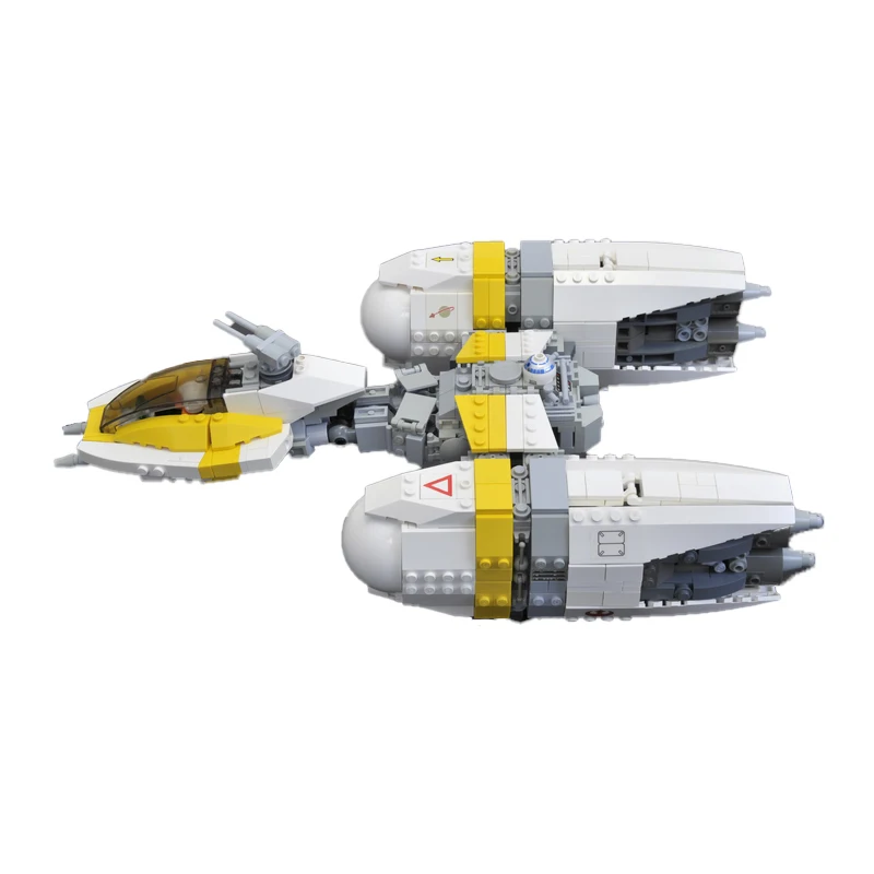 MOC-182499 Space War Y Bomber Interstellar Wing Fighter Technical Weapon Building Blocks Assembly Model Bricks Toys For Adults