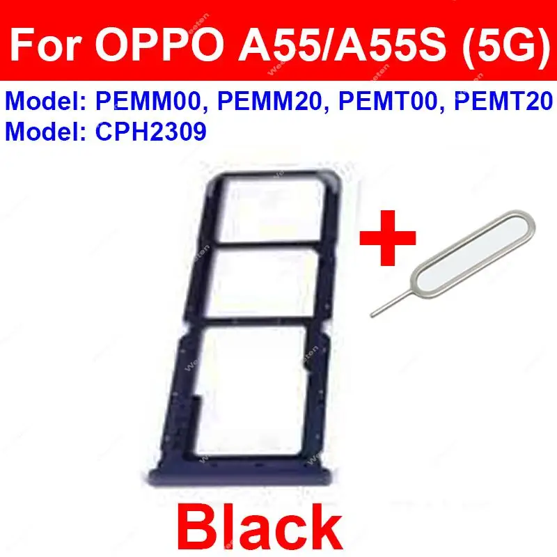 Soporte de bandeja de tarjeta Sim para OPPO A54 A54s A55 A55s 4G 5G, adaptador de lector de ranura de tarjeta, piezas de reparación de repuesto