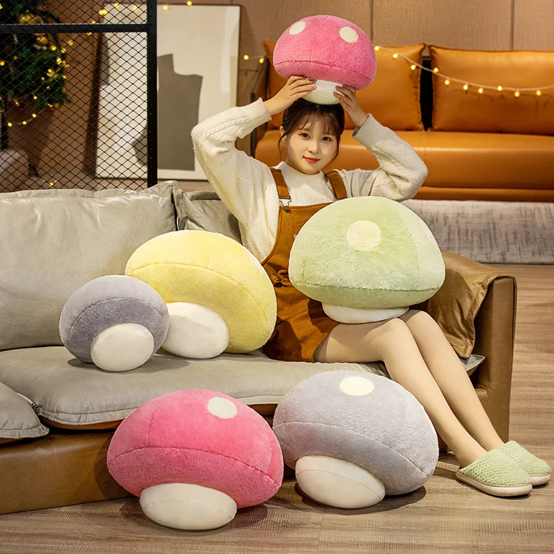 

35/50cm Kawaii Mushroom Plush Dolls Cute Simulation Plant Plushies Hug Pillow Cushion Soft Baby Kids Toys for Kawaii Room Decor