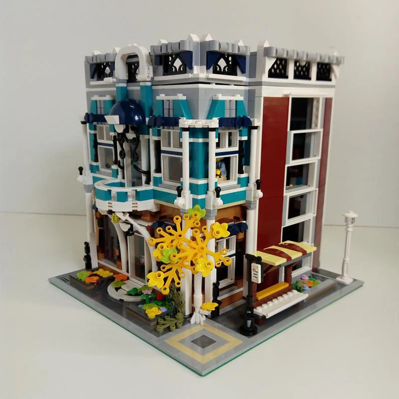 2287 Uds Libra Cafe 10270 librería Modular alternativa MOC acogedor casa de café educación edificio diy bloques juguetes de cumpleaños regalo