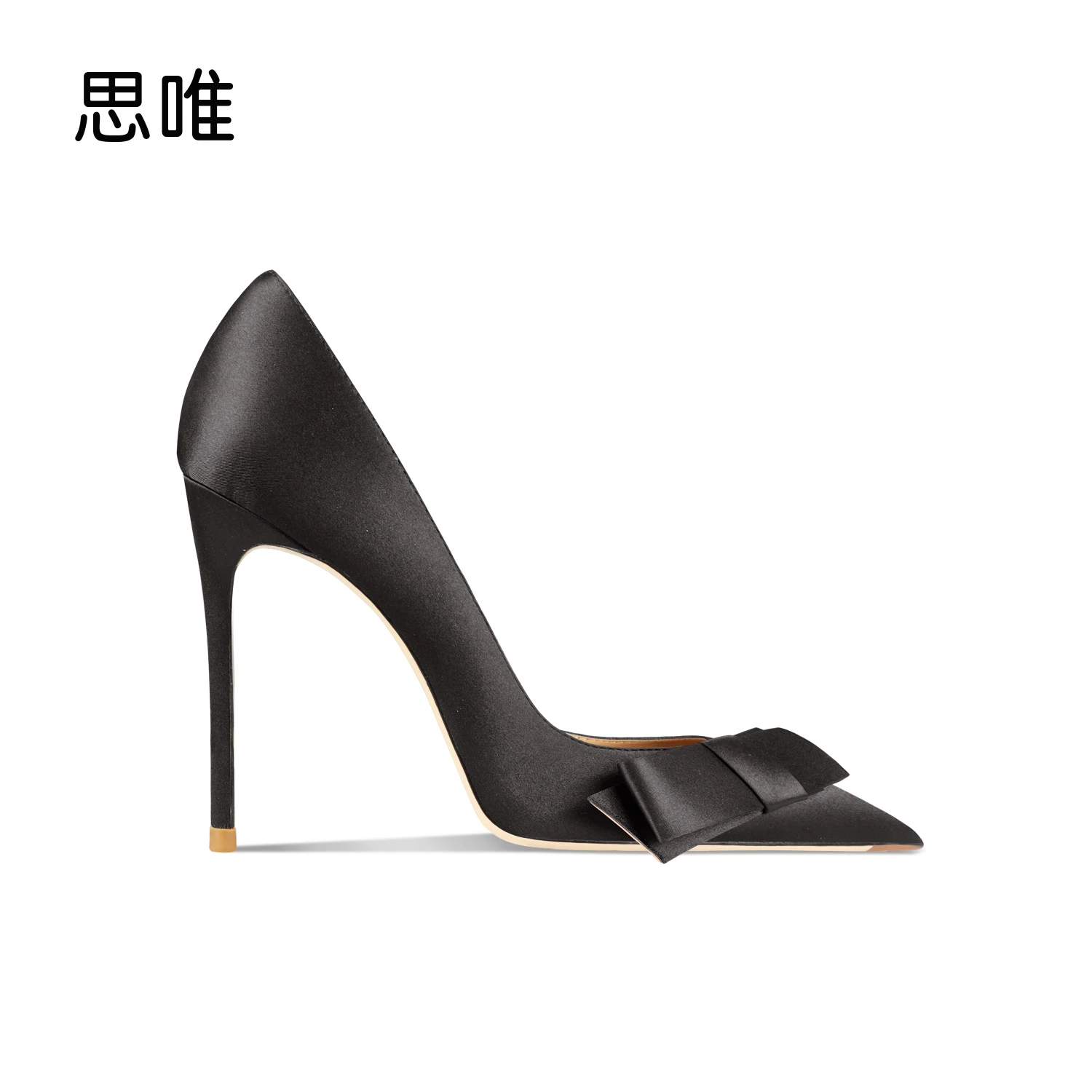 

Luxury Brand Woman Shoe Butterfly-knot Pointed Sexy Fashion Pumps Evening Dress Black Heels Chic And Elegant Woman Shoes 10CM