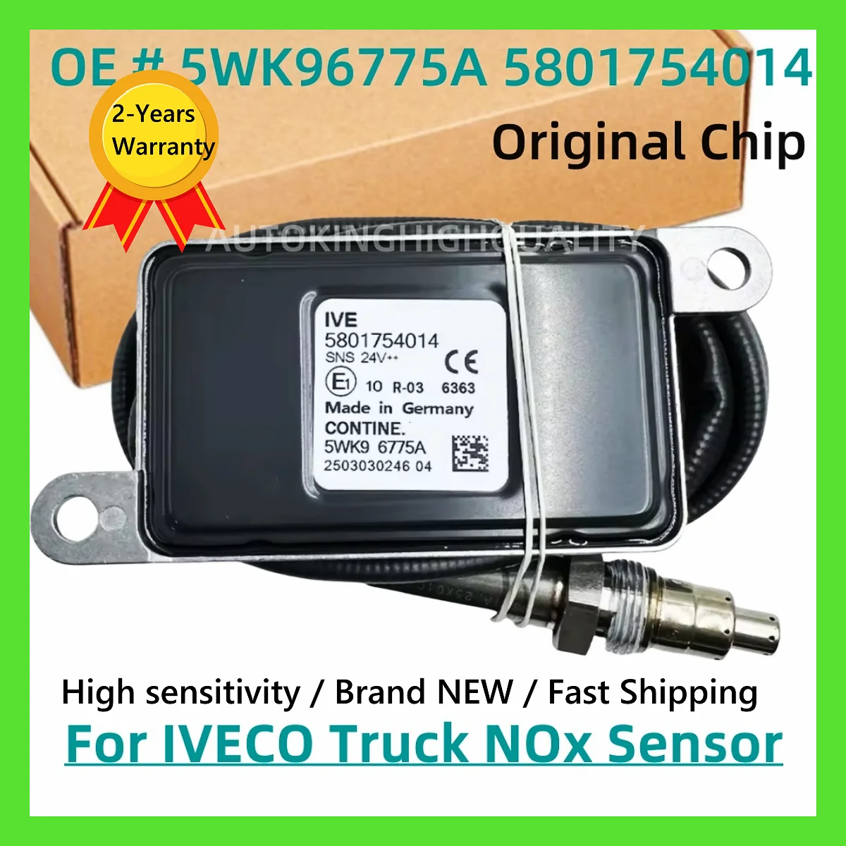 

5WK96775A 5801754014 5WK9 6775A NEW NOX Sensor Nitrogen Oxygen Sensor 24V Compatible with IVECO Truck Part High Quality Chip