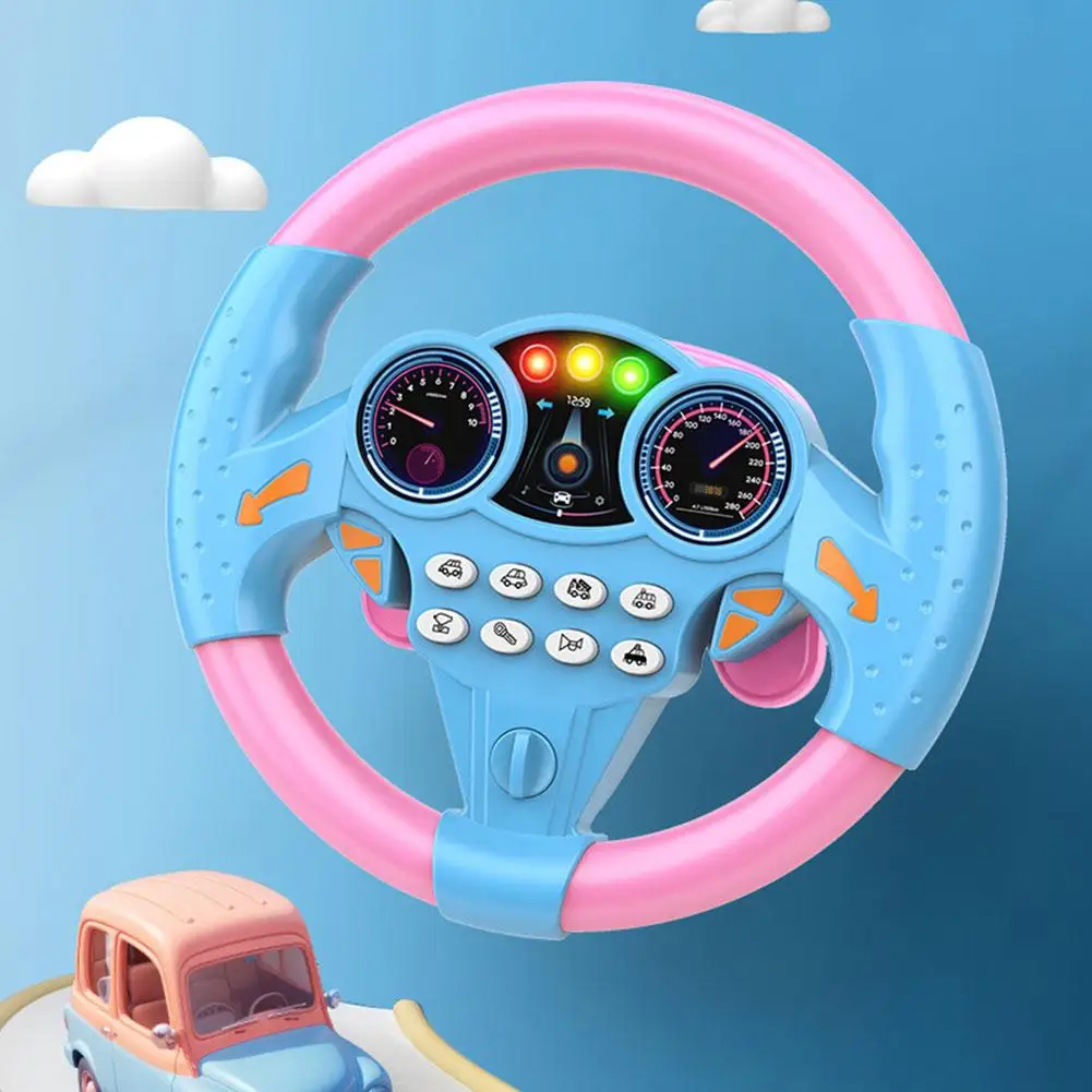 Electric Simulation Steering Wheel Toy With Light And Sound Educational Simulate Driving Car Co-Pilot Children\'s Vocal Toy Gift