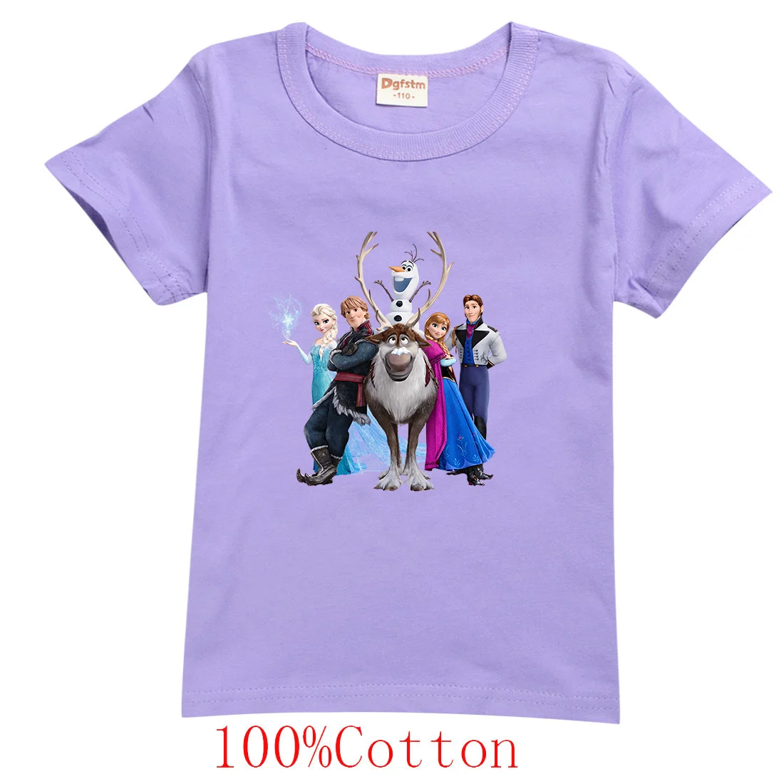 Disney Frozen Elsa Anna Boys Girls Teenager Outfits Tee Shirt  Kids Clothes T Shirts Children Cartoons Casual Tops