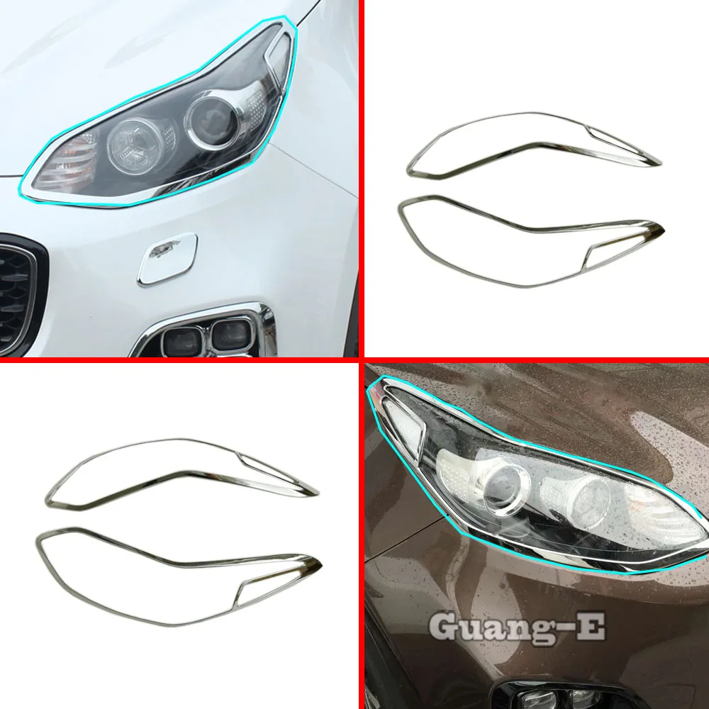 

Накладка на передний фонарь (фара) для Kia Sportage KX5 2016-2018, хромированная, из АБС-пластика, в виде брови, для декоративной отделки капота