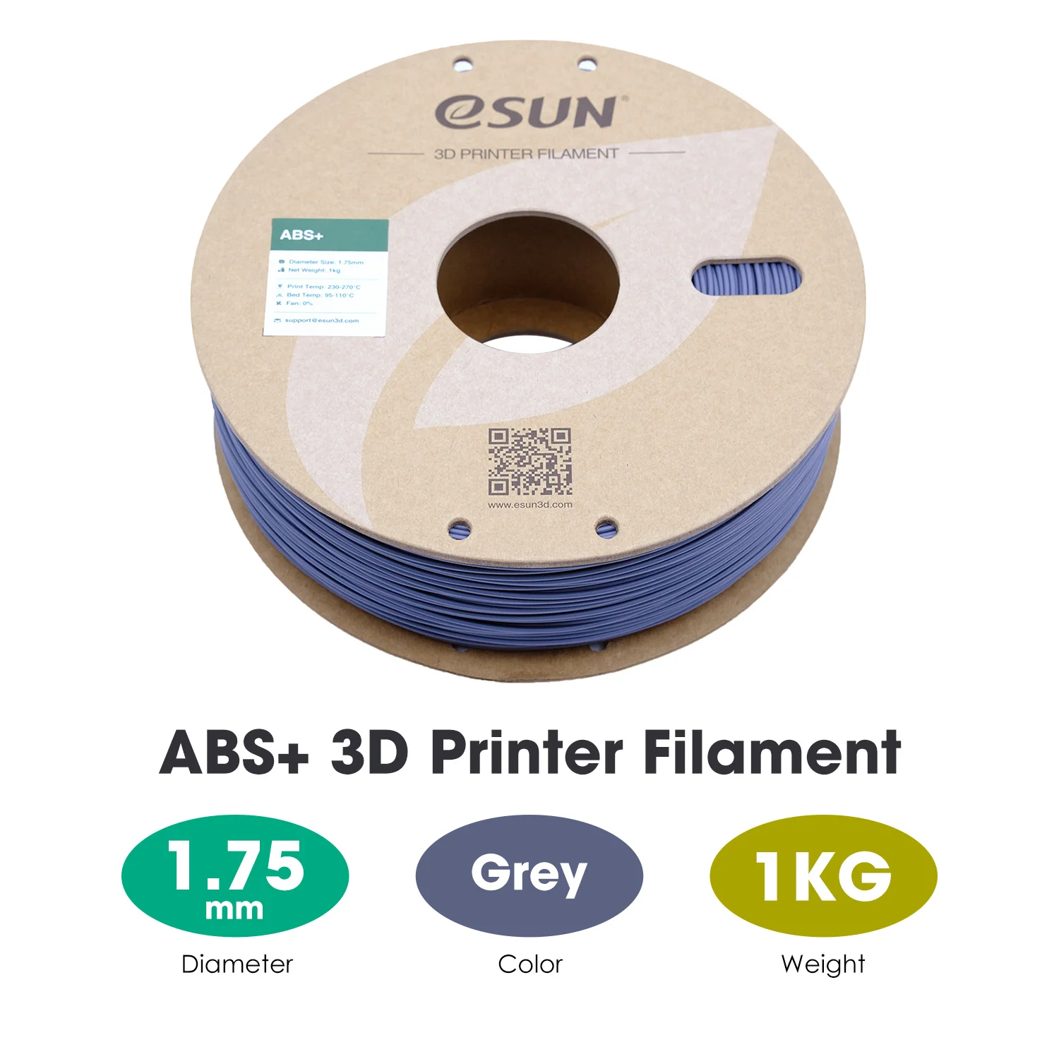 eSUN 3D Printer Filament 1.75mm 1KG ABS+ 3D Plastic Printing Filament 2.2 LBS Spool 3D Printing Material for 3D Printer