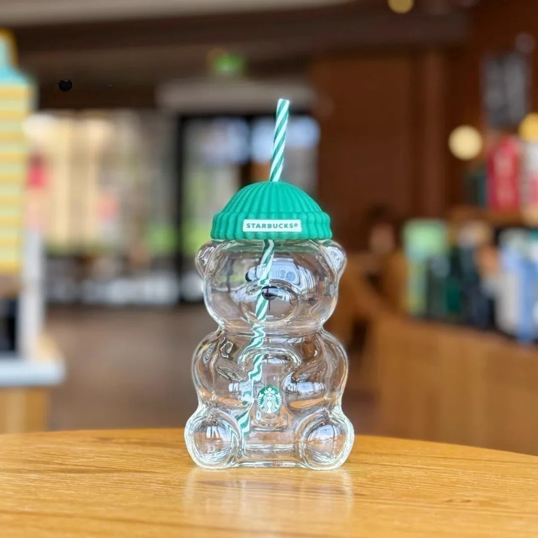 لطيف الدب الصغير كوب ماء شفاف عالية البورسليكات مقاومة للحرارة لينة لطيف فتاة القلب الحليب الشاي القهوة كوب مكتب المنزل #3