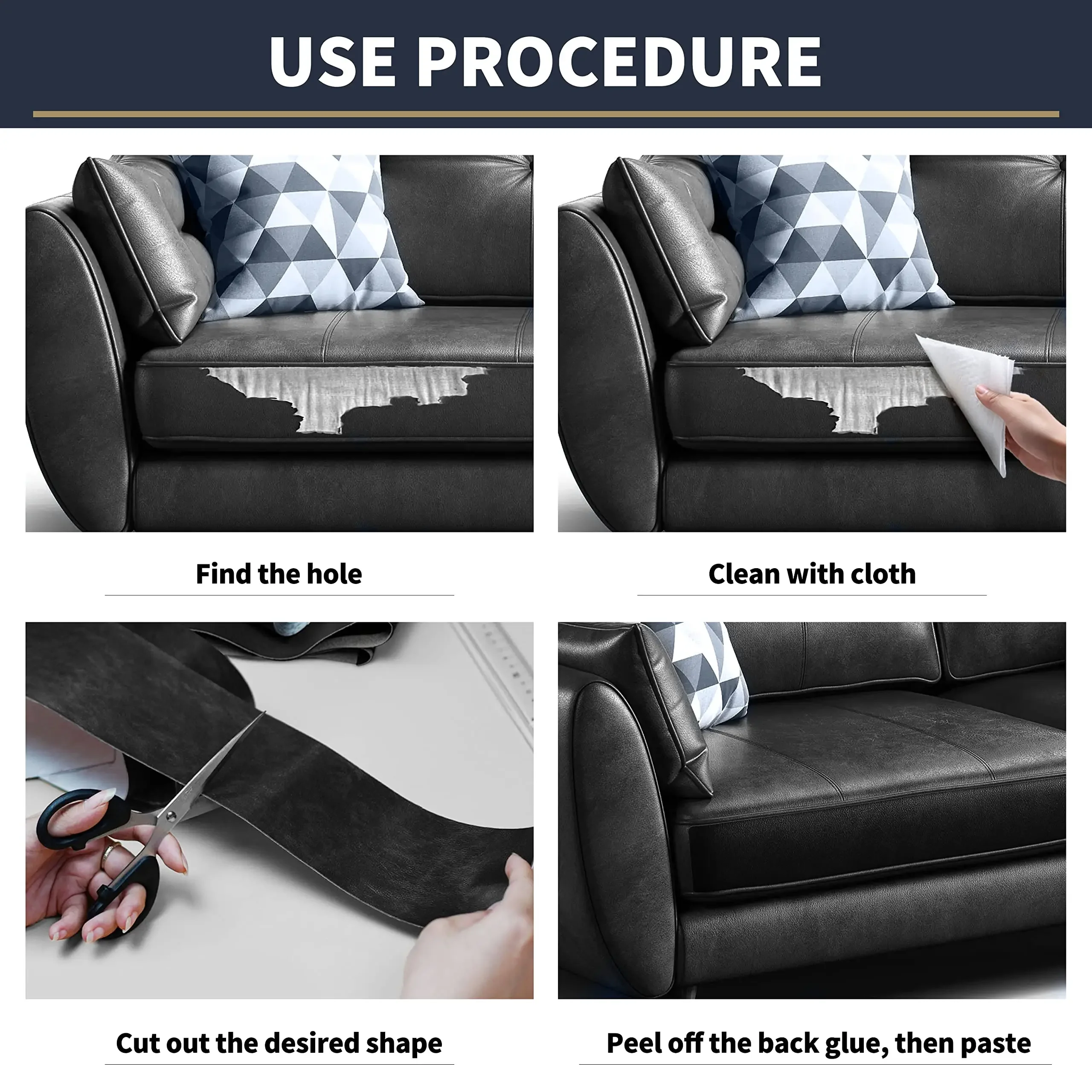 10-300cm Selbstklebendes Leder-Reparaturband für DIY-Projekte – Ideal für Sofa, Motorrad, Autositz, Taschen und Heimtextilien – Detail 12