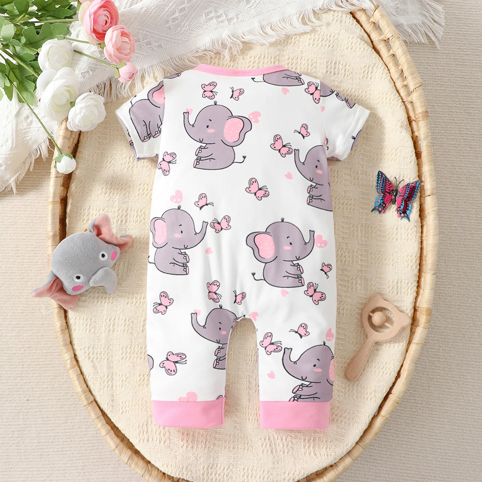 Adorable Elephant Romper Jumpsuit: The Perfect Outfit for Your Little Girl or Boy