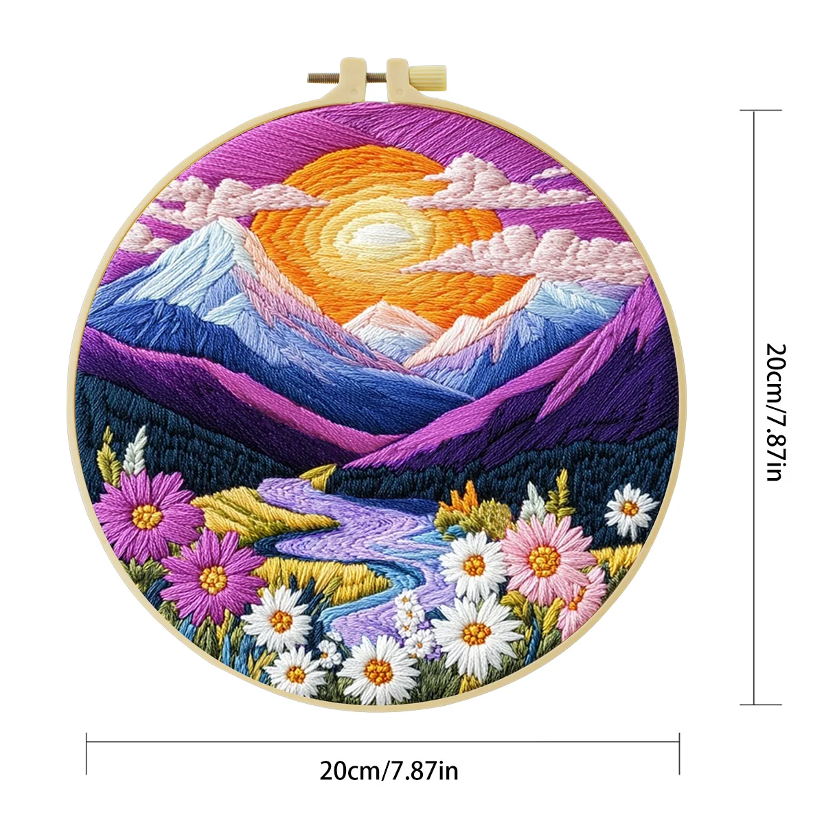 1 Stück 20X20CM/15X15CM 7,87/6,3 Zoll Berg-Stickerei-Starter-Kit DIY-Kit DIY-Stickerei-Set Handarbeits-Set für Anfänger – Detail 4