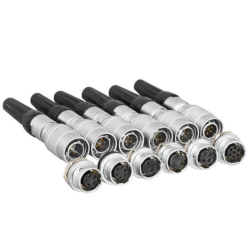 YC8 2/3/4/5/6/7 Pin Connector Aviation Plug Socket Push-pull Quick Connection Opening 8MM Soldering Metal Connectors